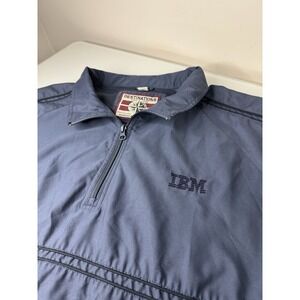 Vintage Y2K IBM 1/4 Zip Windbreaker Jacket Size XL Computers Tech
